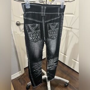 Denim Leggings with print and washed look Large however they are running smaller